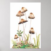 Aquarellwald-Pilze Poster (Vorne)