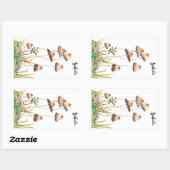 Aquarellwald-Pilze Rechteckiger Aufkleber (Blatt)