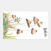 Aquarellwald-Pilze Rechteckiger Aufkleber (Vorderseite)