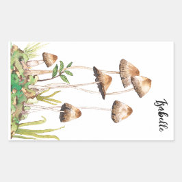 Aquarellwald-Pilze Rechteckiger Aufkleber