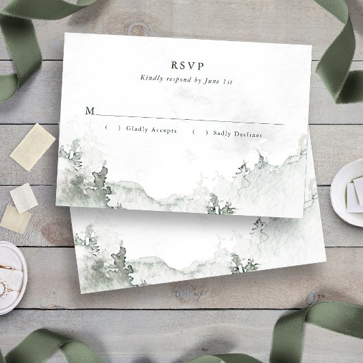 Aquarellwald RSVP Karte