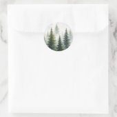 Aquarellwald Runder Aufkleber (Tasche)