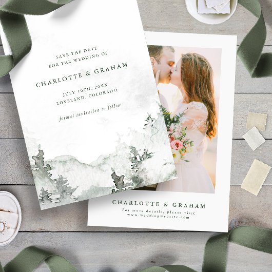 Aquarellwald Save The Date