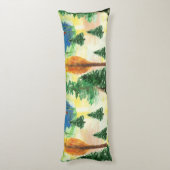 Aquarellwald Seitenschläferkissen (Rückseite (Vertikal))