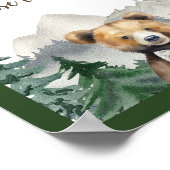 Aquarellwald, Teddy Bear, Baby Dusche Gefallen Poster (Ecke)