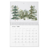 Aquarellwald und Blume 2026 Kalender (Jan 2026)