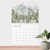 Aquarellwald und Blume 2026 Kalender