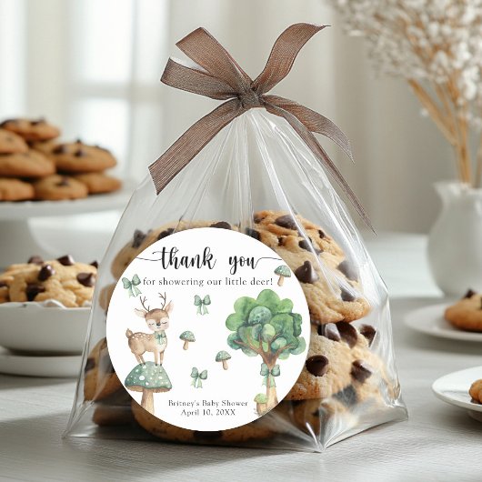 Aquarellwald - vielen Dank Runder Aufkleber