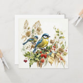 Aquarellwald - Vögel und Wildbeeren Karte (Vorderseite/Rückseite Beispiel)