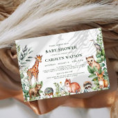 Aquarellwald Waldtiere Kinderdusche Einladung