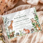 Aquarellwald Waldtiere Kinderdusche Einladung