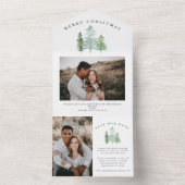 Aquarellwald Weihnachten Foto Save the Date All In One Einladung (Innen Boden)