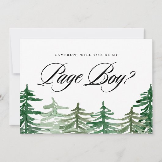 Aquarellwald wird mein Page Boy sein (Vorderseite)