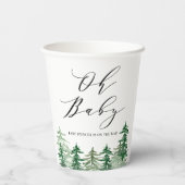 Aquarellwald Woodland Babydusche Pappbecher (Rückseite)