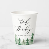 Aquarellwald Woodland Babydusche Pappbecher (Vorderseite)