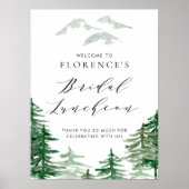 Aquarellwald Woodland Bridal Luncheon Willkommen Poster (Vorne)