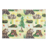 Aquarellwaldbär mit Bärenkuppe Kissenbezug (Rückseite)