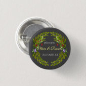 Aquarellwaldbeeren und Pilze Hochzeitskrieg Button (Vorne & Hinten)