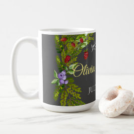 Aquarellwaldbeeren und Pilze Hochzeitskrieg Kaffeetasse