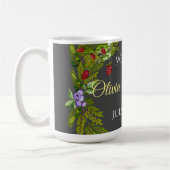 Aquarellwaldbeeren und Pilze Hochzeitskrieg Kaffeetasse (Links)