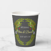 Aquarellwaldbeeren und Pilze Hochzeitskrieg Pappbecher (Vorderseite)