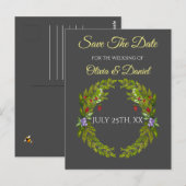 Aquarellwaldbeeren und Pilze Hochzeitskrieg Postkarte (Vorne/Hinten)