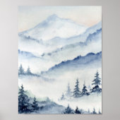 Aquarellwaldgebirge 5 poster (Vorne)