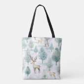 AquarellwaldHirsch im Winter - Wald Weihnachten Tasche (Rückseite)