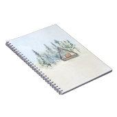 Aquarellwaldkabine Zuhause Notizblock (Rechte Seite)