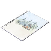 Aquarellwaldkabine Zuhause Notizblock (Linke Seite)