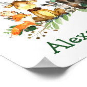 Aquarellwaldtiere Grünbow Poster (Ecke)