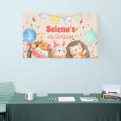 Aquarellwaldtiere Kind Geburtstag Banner (Messeveranstaltung)
