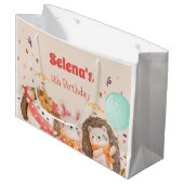 Aquarellwaldtiere Kind Geburtstag Große Geschenktüte (Vorderseite Schrägansicht)