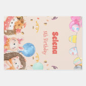 Aquarellwaldtiere Kinder Geschenkpapier Set (Vorderseite)