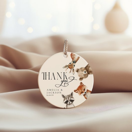 Aquarellwaldtiere Vielen Dank Geschenkanhänger