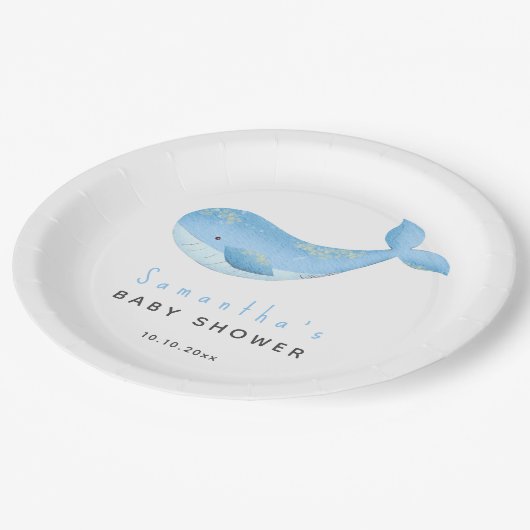 Aquarellwaldusche Pappteller (Schrägansicht)