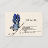 Aquarellwaldvogel Blue Jay Visitenkarte (Vorderseite)