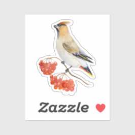 Aquarellwaldvogel wächst aufkleber