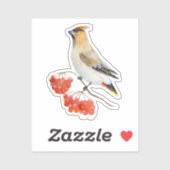 Aquarellwaldvogel wächst aufkleber (Blatt)