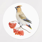 Aquarellwaldvogel wächst etiketten (Design 1)