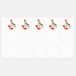 Aquarellwaldvogel wächst etiketten