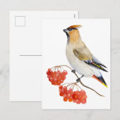 Aquarellwaldvogel wächst feiertagspostkarte (Vorne/Hinten)