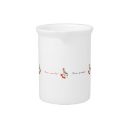 Aquarellwaldvogel wächst getränke pitcher