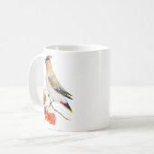 Aquarellwaldvogel wächst kaffeetasse (Vorderseite Links)