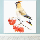 Aquarellwaldvogel wächst leinwanddruck (Insitu (Holzboden))