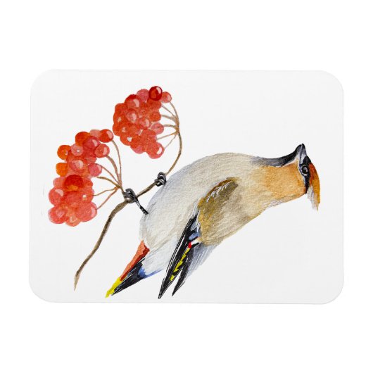 Aquarellwaldvogel wächst magnet (Horizontal)