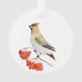 Aquarellwaldvogel wächst ornament