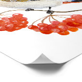 Aquarellwaldvogel wächst poster (Ecke)