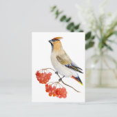 Aquarellwaldvogel wächst postkarte (Stehend Vorderseite)