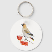 Aquarellwaldvogel wächst schlüsselanhänger (Vorderseite)